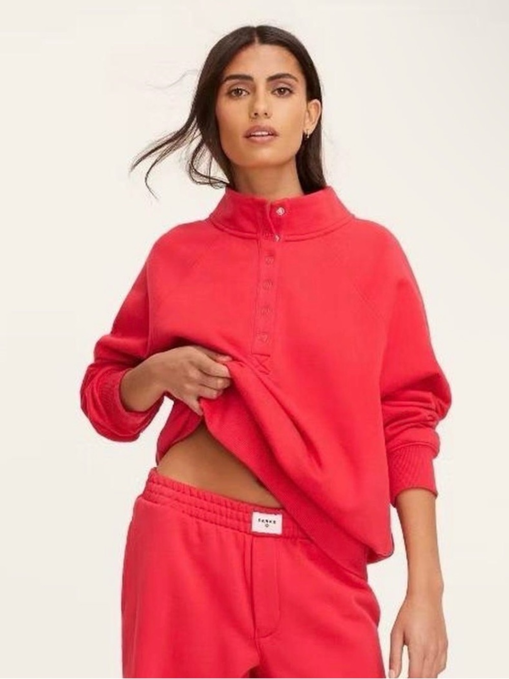 Parke X Target Red Snap-Placket Pullover Hoodie